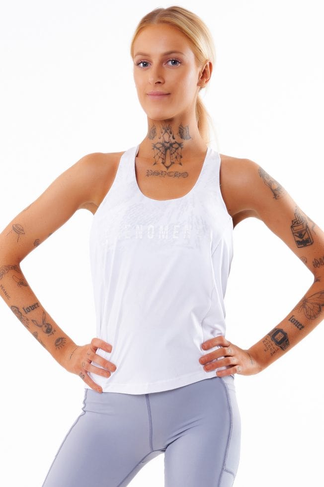Gym Wear Sale - Mezmerize Tank Crop - White
