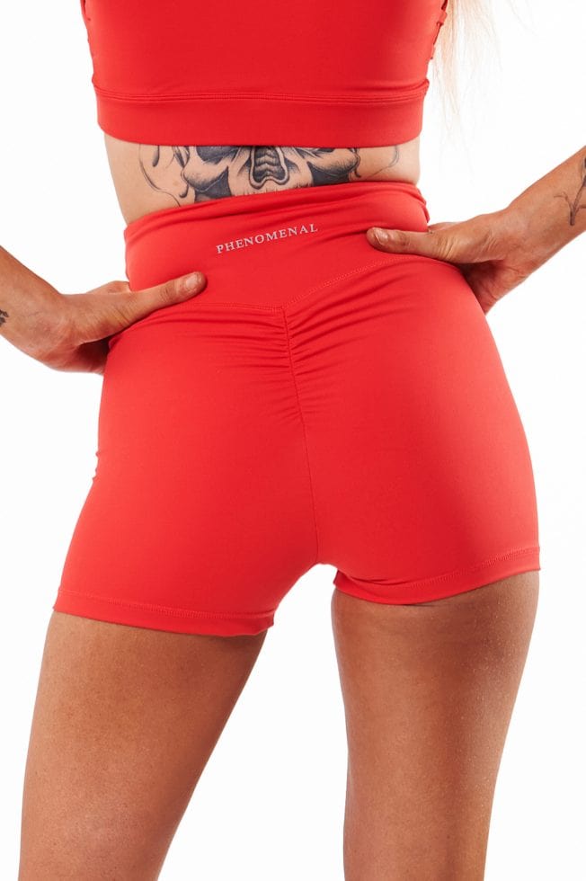 Gym Wear Sale - High Waist Booty Scrunch - Red