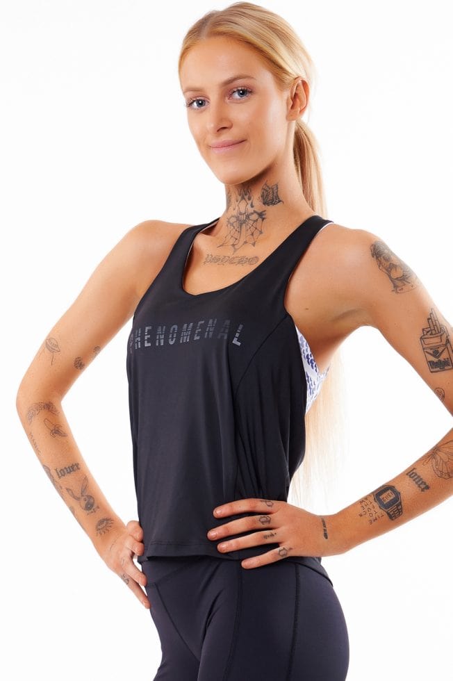 Gym Wear Sale - Mezmerize Tank Crop - Black