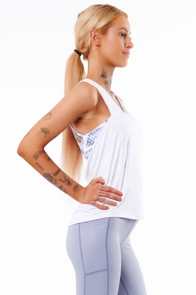 Gym Wear Sale - Mezmerize Tank Crop - White