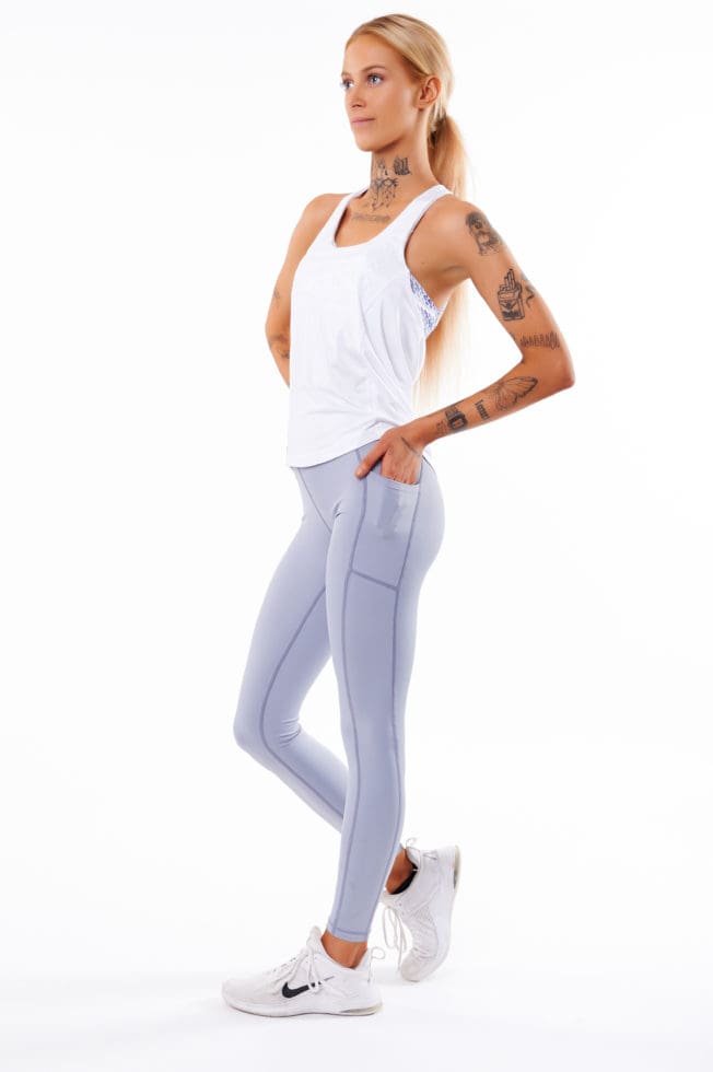 Gym Wear Sale - Mezmerize Tank Crop - White